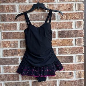 Profile by gottex Black and Pink one piece swimsuit